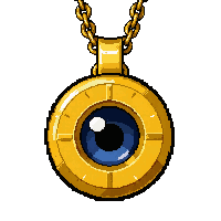 eye of wisdom amulet  on gold chain