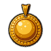 golden sun medallion  ancient tarnished