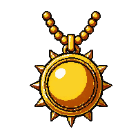 golden sun medallion  on beaded string