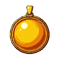 golden sun medallion  pristine polished