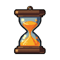 hourglass time charm  glowing enchanted