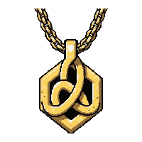 infinity knot amulet  on gold chain