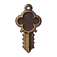 key shaped pendant  cracked damaged