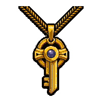key shaped pendant  on gold chain
