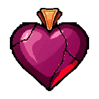 ruby heart amulet  cracked damaged