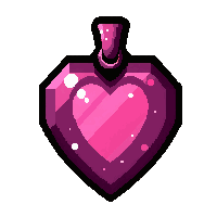 ruby heart amulet  glowing enchanted