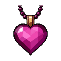 ruby heart amulet  on beaded string