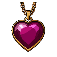 ruby heart amulet  on gold chain