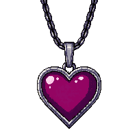 ruby heart amulet  on silver chain
