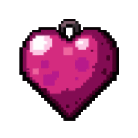 ruby heart amulet  pristine polished