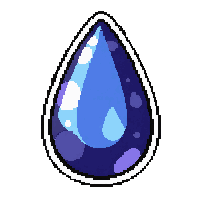 sapphire tear drop  glowing enchanted