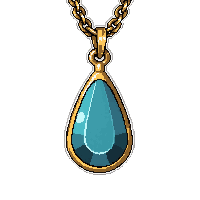 sapphire tear drop  on gold chain