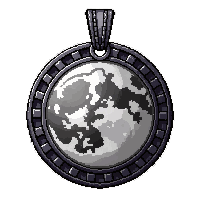 silver moon pendant  ancient tarnished