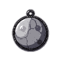 silver moon pendant  cracked damaged