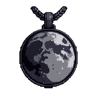 silver moon pendant  cursed shadowy