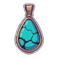 turquoise tribal charm  cracked damaged