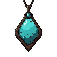 turquoise tribal charm  on beaded string