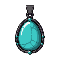 turquoise tribal charm  pristine polished
