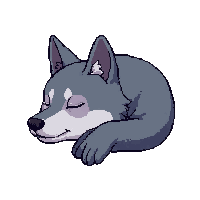 grey wolf  sleeping peaceful