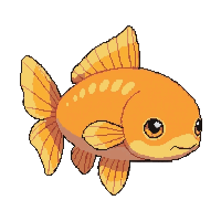 orange goldfish  cute chibi style