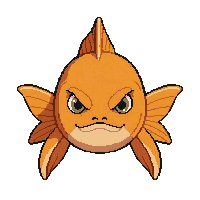 orange goldfish  fierce wild pose