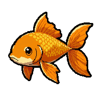 orange goldfish  pixel pet companion