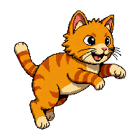 orange tabby cat  jumping action