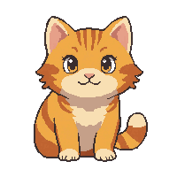 orange tabby cat  pixel pet companion
