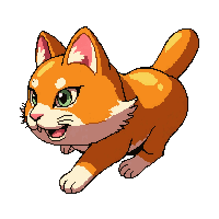 orange tabby cat  running fast