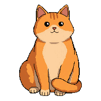 orange tabby cat  sitting calm