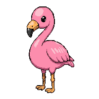 pink flamingo  cute chibi style