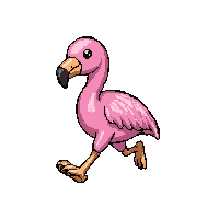 pink flamingo  running fast