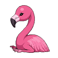 pink flamingo  sitting calm
