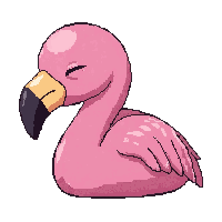 pink flamingo  sleeping peaceful