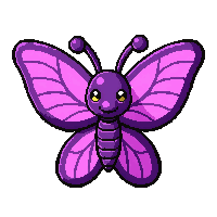purple butterfly  cute chibi style