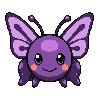 purple butterfly  happy smiling