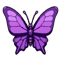 purple butterfly  jumping action