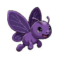purple butterfly  running fast