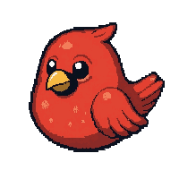 red cardinal bird  baby tiny version