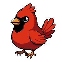 red cardinal bird  cute chibi style