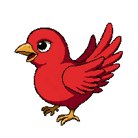 red cardinal bird  jumping action