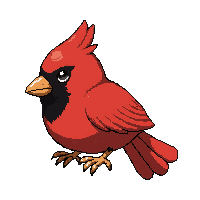 red cardinal bird  pixel pet companion