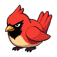 red cardinal bird  sleeping peaceful