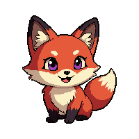 red fox  cute chibi style