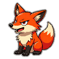 red fox  fierce wild pose