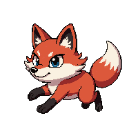 red fox  running fast