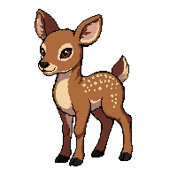 spotted deer fawn  fierce wild pose