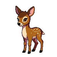 spotted deer fawn  happy smiling