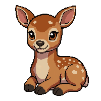 spotted deer fawn  sitting calm