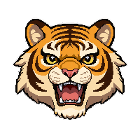 striped tiger  jumping action